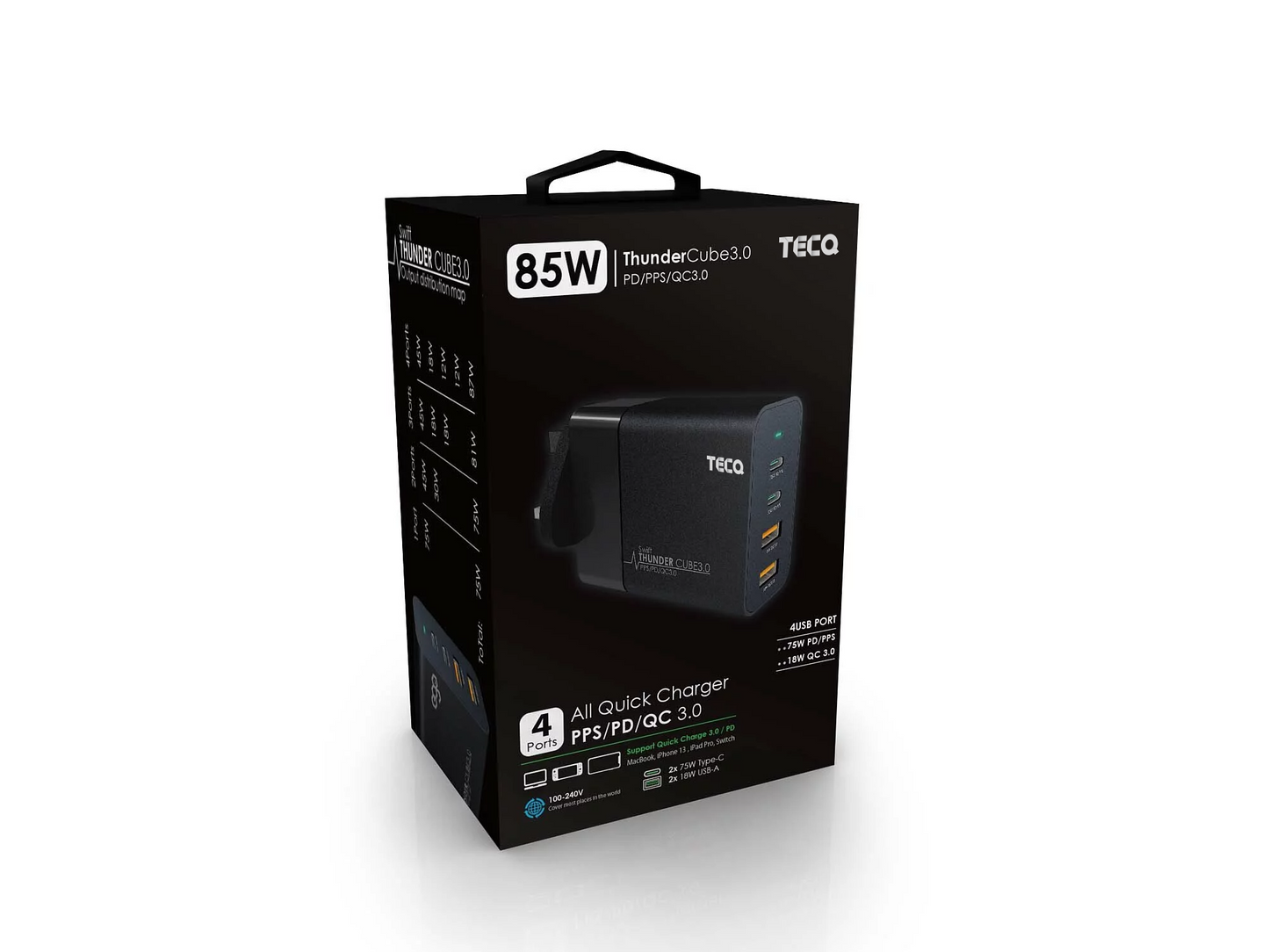 TECQ 85W Thunder Cube 3.0 4port charger